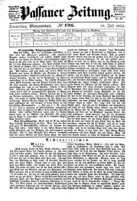 Passauer Zeitung Donnerstag 19. Juli 1855