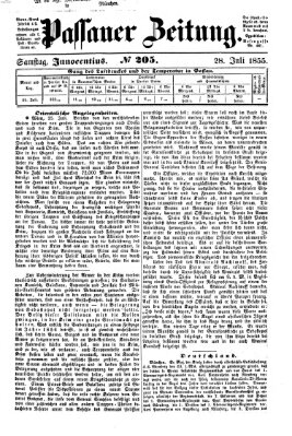 Passauer Zeitung Samstag 28. Juli 1855