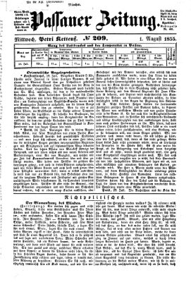 Passauer Zeitung Mittwoch 1. August 1855