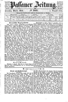 Passauer Zeitung Sonntag 5. August 1855