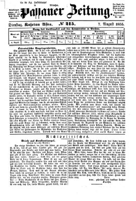 Passauer Zeitung Dienstag 7. August 1855