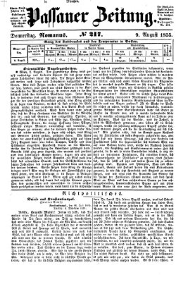 Passauer Zeitung Donnerstag 9. August 1855