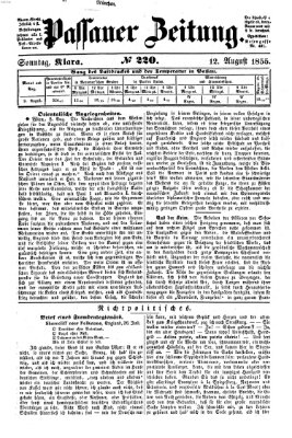 Passauer Zeitung Sonntag 12. August 1855