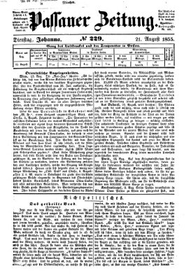 Passauer Zeitung Dienstag 21. August 1855