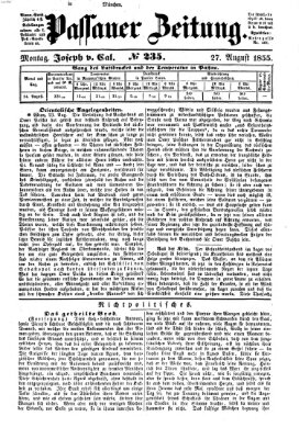 Passauer Zeitung Montag 27. August 1855