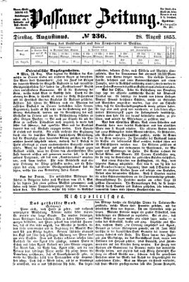 Passauer Zeitung Dienstag 28. August 1855