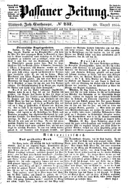 Passauer Zeitung Mittwoch 29. August 1855