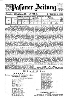 Passauer Zeitung Sonntag 2. September 1855