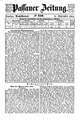 Passauer Zeitung Dienstag 11. September 1855