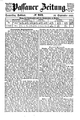 Passauer Zeitung Donnerstag 13. September 1855