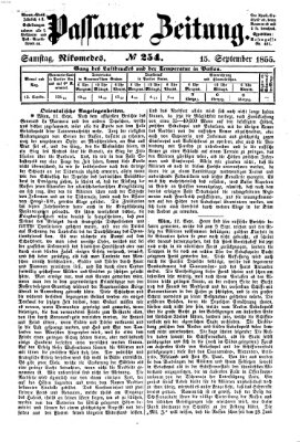 Passauer Zeitung Samstag 15. September 1855