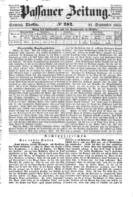 Passauer Zeitung Sonntag 23. September 1855