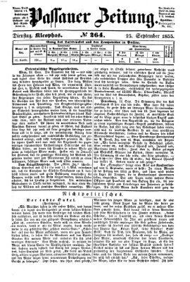 Passauer Zeitung Dienstag 25. September 1855