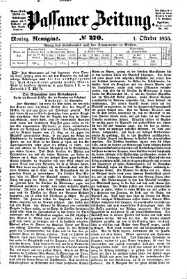 Passauer Zeitung Montag 1. Oktober 1855