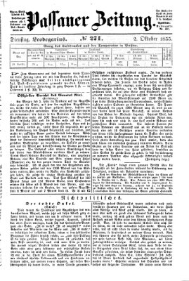 Passauer Zeitung Dienstag 2. Oktober 1855