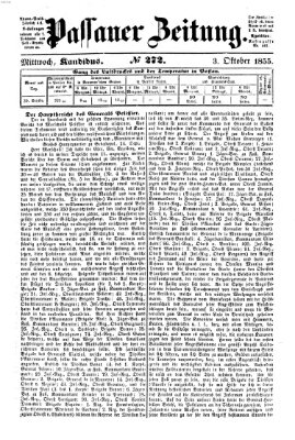 Passauer Zeitung Mittwoch 3. Oktober 1855