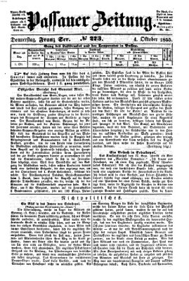 Passauer Zeitung Donnerstag 4. Oktober 1855