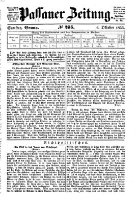 Passauer Zeitung Samstag 6. Oktober 1855