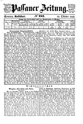 Passauer Zeitung Sonntag 14. Oktober 1855