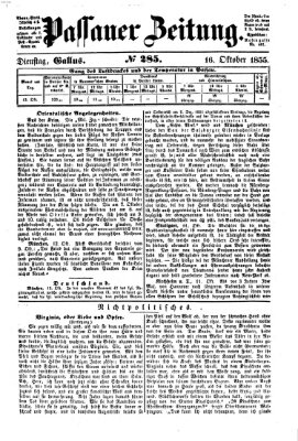 Passauer Zeitung Dienstag 16. Oktober 1855