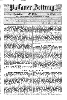 Passauer Zeitung Samstag 20. Oktober 1855