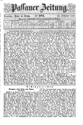 Passauer Zeitung Dienstag 23. Oktober 1855