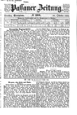 Passauer Zeitung Dienstag 30. Oktober 1855