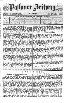 Passauer Zeitung Mittwoch 31. Oktober 1855