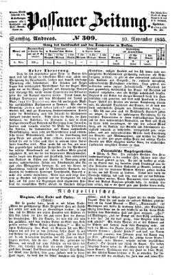 Passauer Zeitung Samstag 10. November 1855