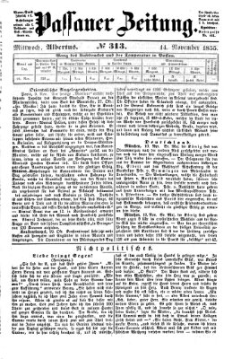 Passauer Zeitung Mittwoch 14. November 1855