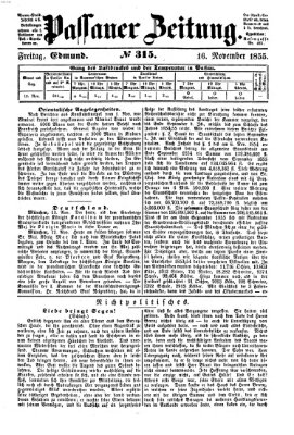 Passauer Zeitung Freitag 16. November 1855