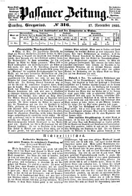 Passauer Zeitung Samstag 17. November 1855