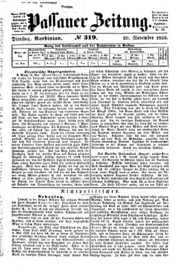 Passauer Zeitung Dienstag 20. November 1855