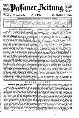 Passauer Zeitung Dienstag 27. November 1855