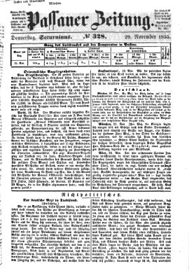 Passauer Zeitung Donnerstag 29. November 1855