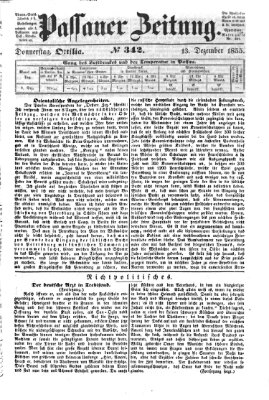 Passauer Zeitung Donnerstag 13. Dezember 1855