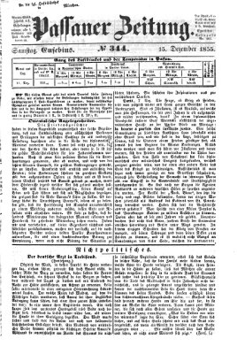 Passauer Zeitung Samstag 15. Dezember 1855