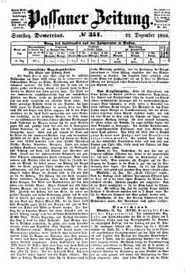 Passauer Zeitung Samstag 22. Dezember 1855