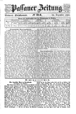 Passauer Zeitung Mittwoch 26. Dezember 1855