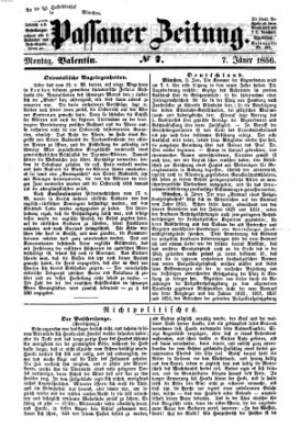 Passauer Zeitung Montag 7. Januar 1856