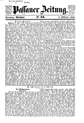 Passauer Zeitung Sonntag 3. Februar 1856