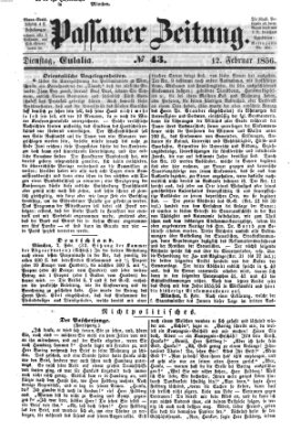 Passauer Zeitung Dienstag 12. Februar 1856