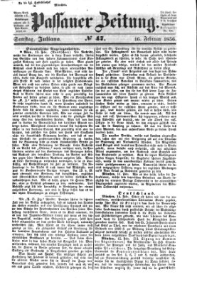 Passauer Zeitung Samstag 16. Februar 1856