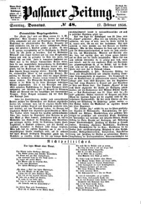 Passauer Zeitung Sonntag 17. Februar 1856