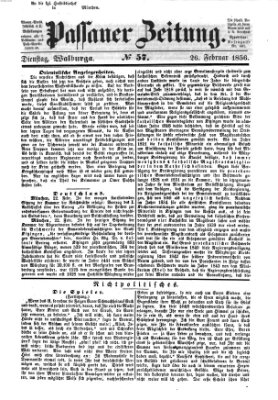 Passauer Zeitung Dienstag 26. Februar 1856