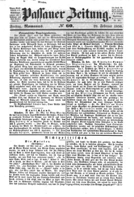 Passauer Zeitung Freitag 29. Februar 1856