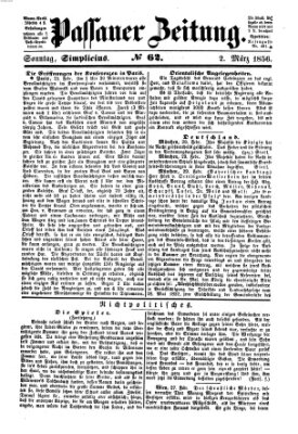 Passauer Zeitung Sonntag 2. März 1856