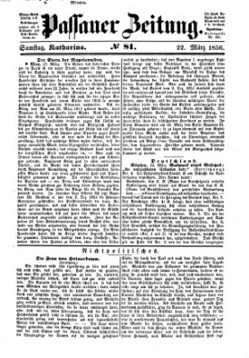 Passauer Zeitung Samstag 22. März 1856