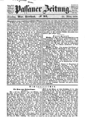 Passauer Zeitung Dienstag 25. März 1856