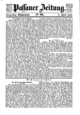 Passauer Zeitung Donnerstag 3. April 1856